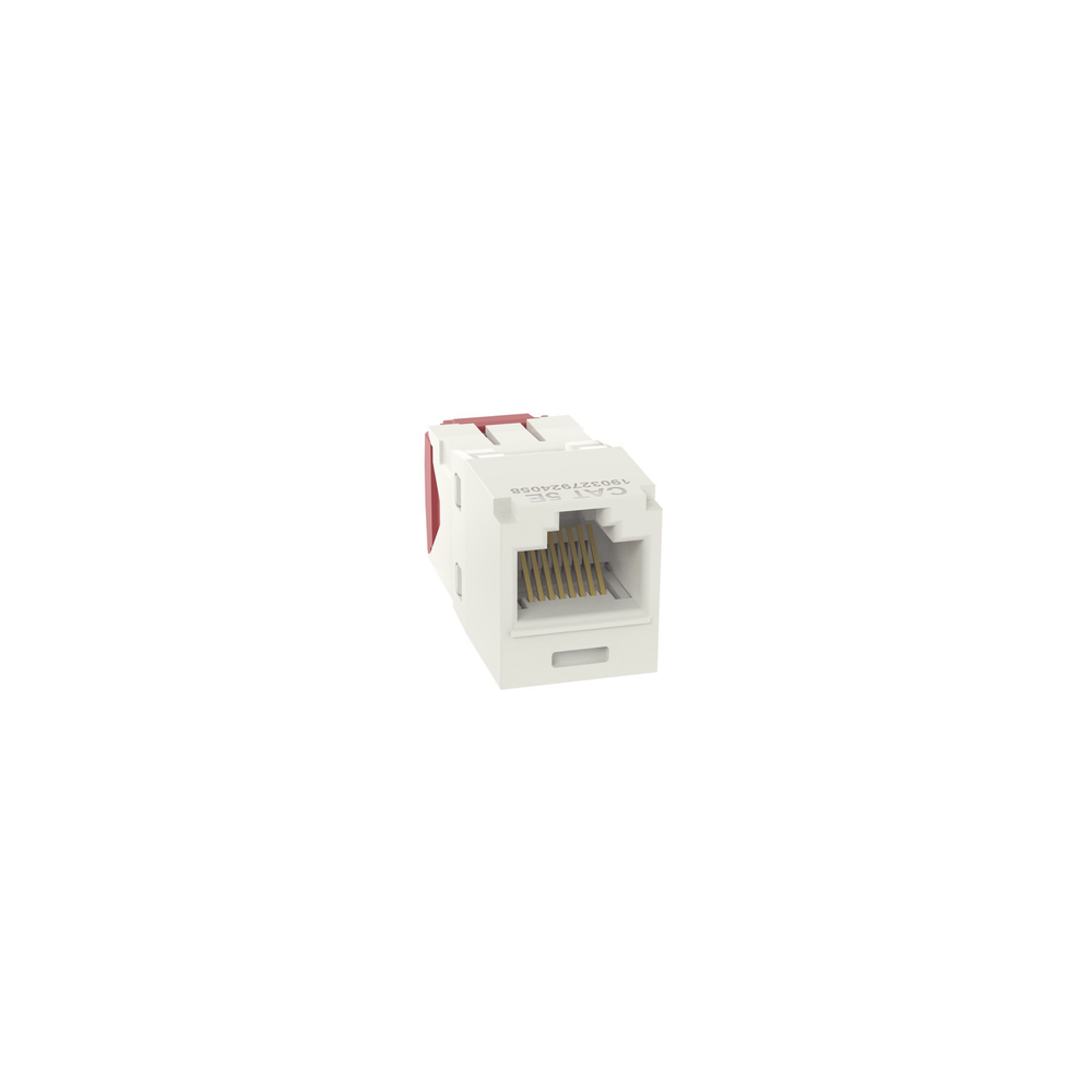 PANDUIT, CJ5E88TGIW, Conector Jack RJ45 Estilo TG, Mini-Com, Categoría 5e, de 8 posiciones y 8 cables, Color Blanco Mate