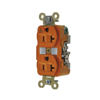 HUBBELL, HUB-IG5362, Contacto Dúplex Conexión a Tierra Aislada/ 20 A 125 V/ 2 polos 3 Hilos/ Color Naranja/ Nema 5- 20R/ Grado I