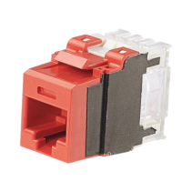 PANDUIT, NK6X88MRD, Conector Jack Estilo 110 (de Impacto), Tipo Keystone, Categoría 6A, de 8 posiciones y 8 cables, Color Rojo