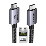UGREEN, 25910, Cable HDMI 2.1 de 8K@60Hz | 2 m | 48Gbps | HDR10+ | 3D Inversivo| eARC | Dolby ATMOS | VVR | QMS | QFT | ALLM | 3