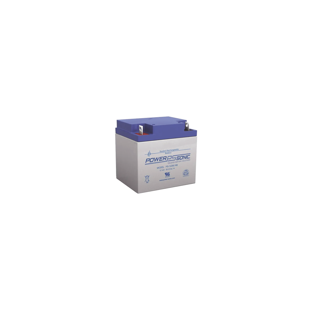 POWER SONIC, PS-12280-NB, Batería 12V, 28AH, Para Respaldo, Tecnologías AGM/VRLA, 5 Años Vida Útil, Terminales NB, Reconocida UL
