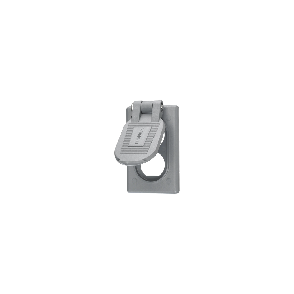 HUBBELL, HUB-HBL-522-2, Tapa Resistente a Intemperie para Contacto Dúplex de Policarbonato Color Gris.