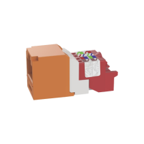 PANDUIT, CJ5E88TOR, Conector Jack RJ45 Estilo T, Mini-Com, Categoría 5e, de 8 posiciones y 8 cables, Color Naranja