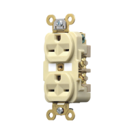 HUBBELL, HUB-HBL-566-2I, Contacto Dúplex 15 A 250 V / 2 Polos 3 Hilos / Nema 6-15R / Grado Industrial /Color Marfil.