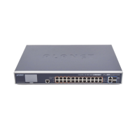PLANET, GS-6320-24UP2T2XV, Switch Administrable L3, 24 puertos Gigabit PoE 802.3bt, 2 puertos 10G SFP+, Pantalla Tactil, Fuente 