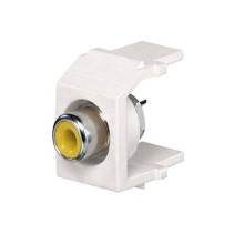 PANDUIT, NKRSMYEIY, Conector RCA Keystone, con RCA para Soldar Color Amarillo, Módulo Marfil